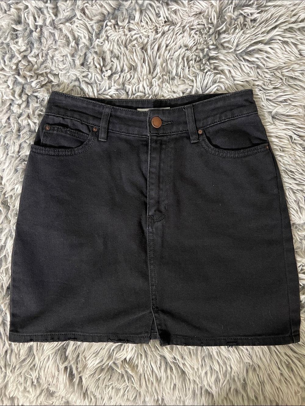NWOT Billabong Black Denim Mini Skirt